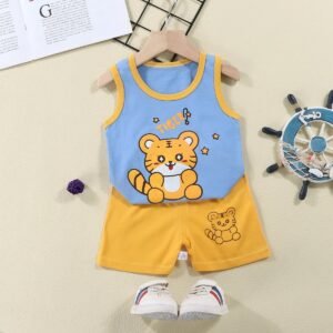 Baby Cotton Set – Sleeveless Vest & Shorts Outfit